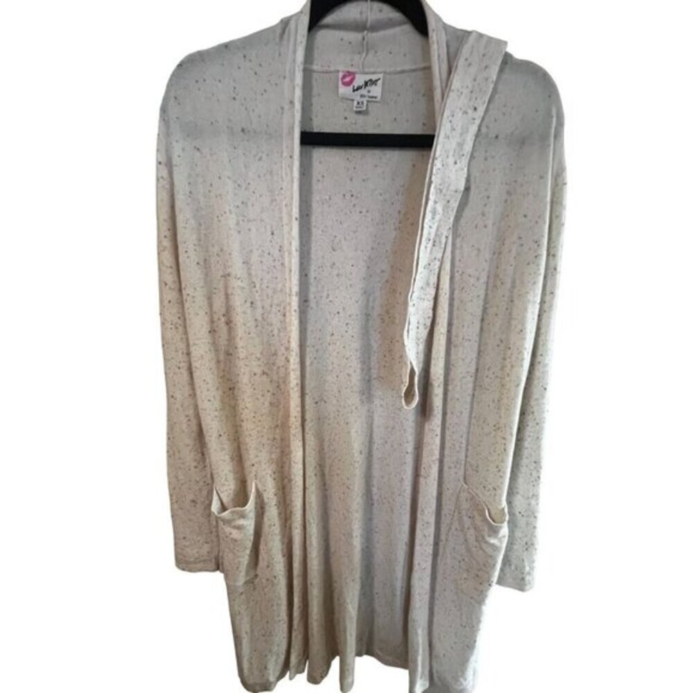 Betsy Johnson Luv Betsy Women's Speckled‎ Knit Cardigan With Pockets Size XS